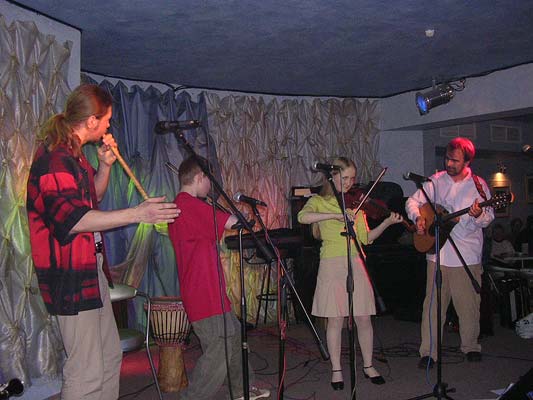 March 27, 2005. Performing in the new art-cafe FM